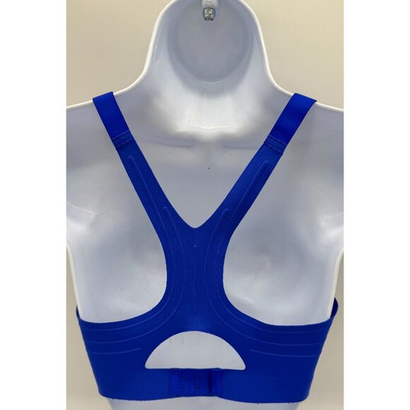 Women's Convertible Sports Bra Hook And Eye Stretch Blue Lightweight Medium - Picture 2 of 5